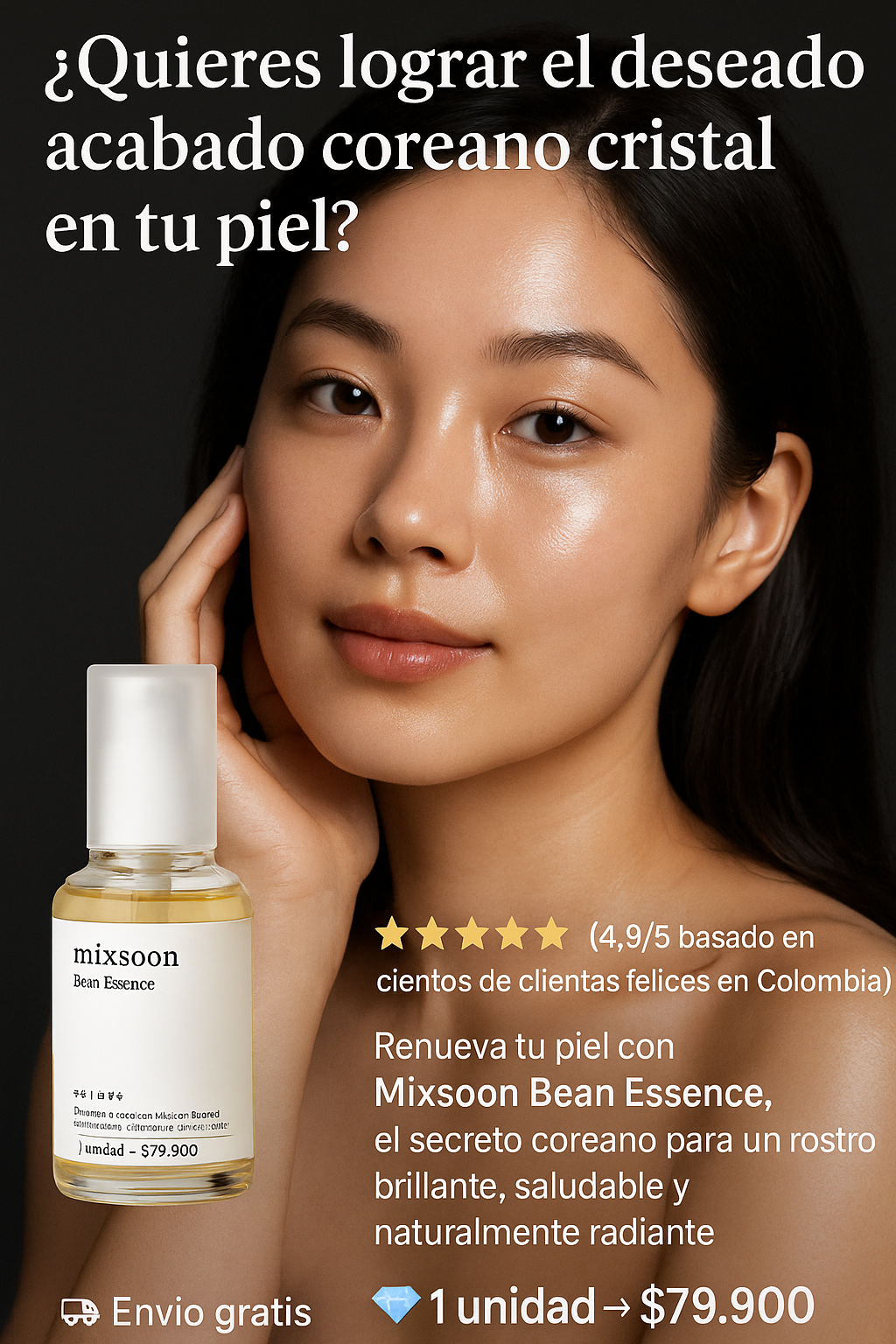 ¿Piel de vidrio? MIXSOON lo hace posible. Tu piel, luminosa y perfecta sin filtros